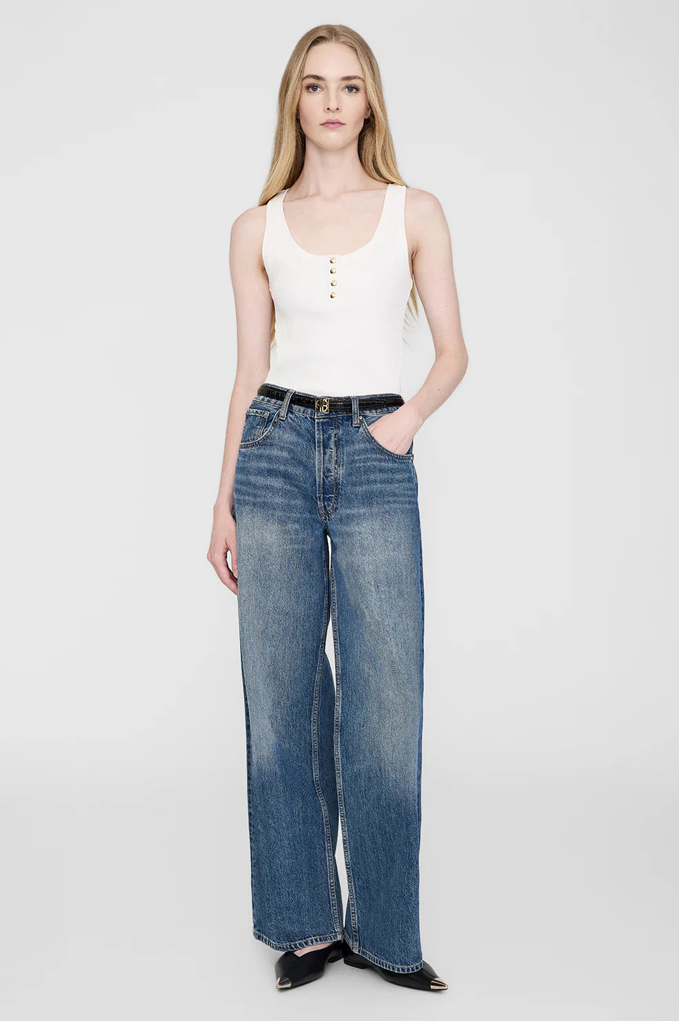 Anine Bing Alessia Tank Ivory
