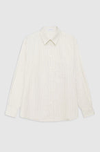 Load image into Gallery viewer, Anine Bing Braxton Shirt Ivory and Blue Monogram Stripe