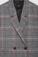 Load image into Gallery viewer, Anine Bing Madeline Blazer Grey and Red Plaid