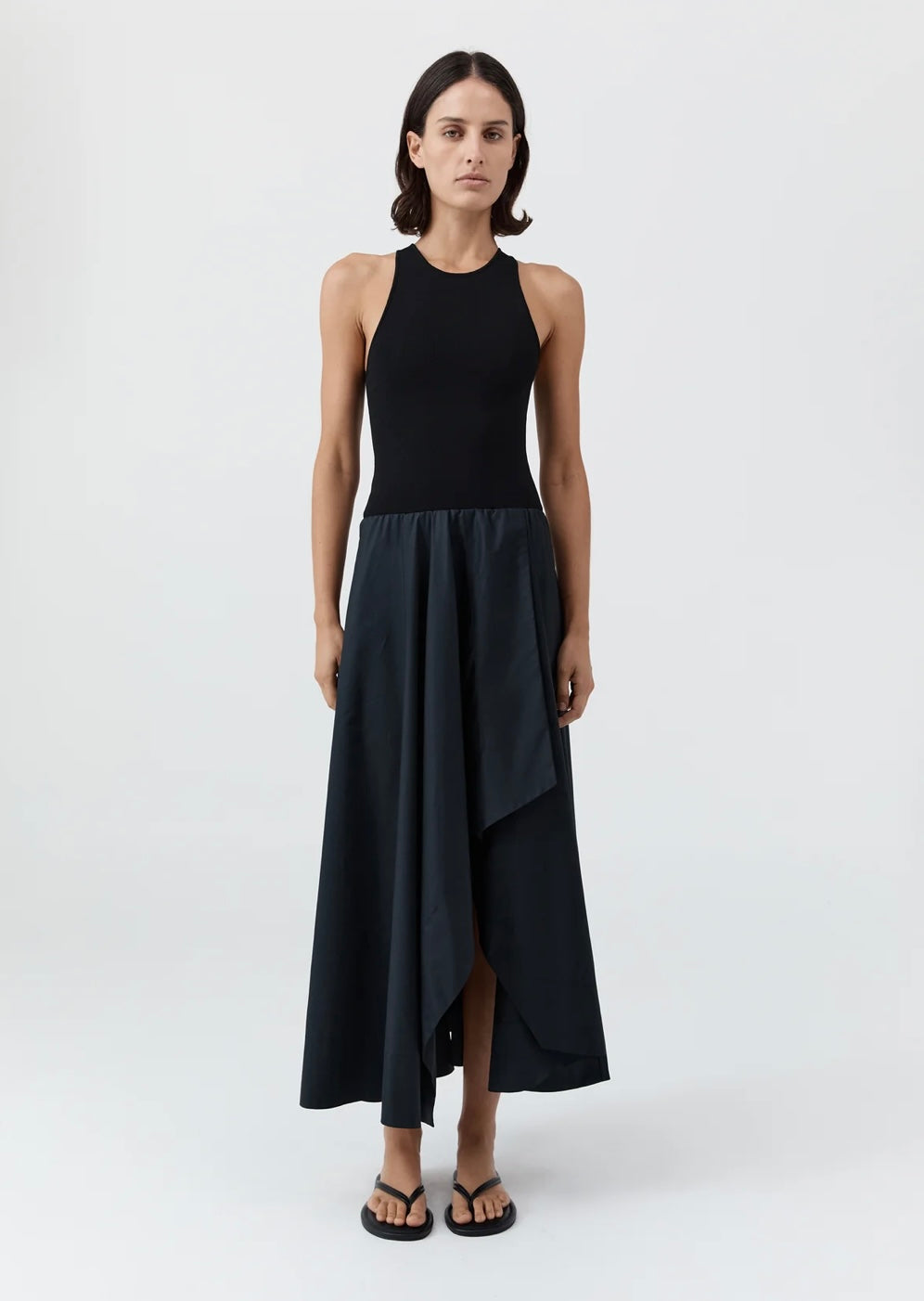 St Agni Knit bodice Asymmetrical Dress