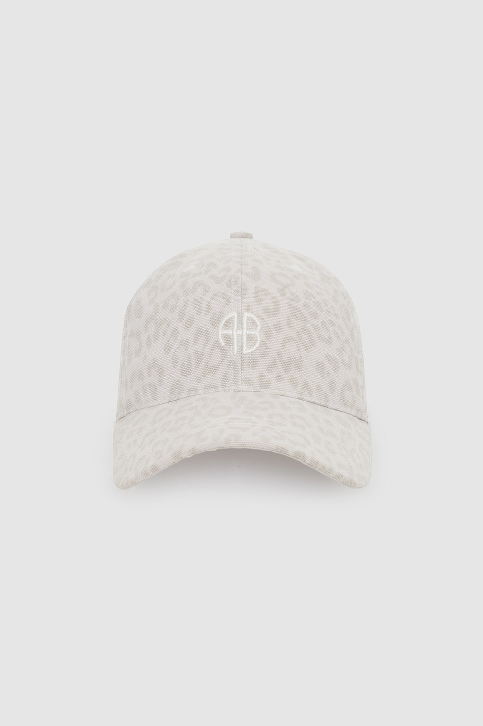 Anine Bing Jeremy Baseball Cap Washed White Leopard