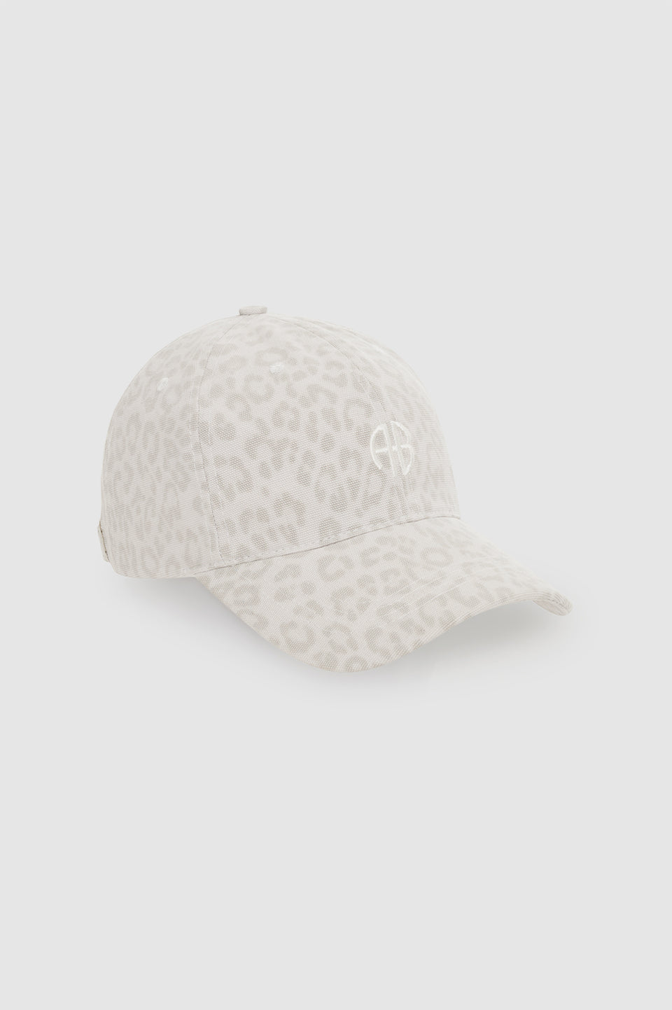 Anine Bing Jeremy Baseball Cap Washed White Leopard