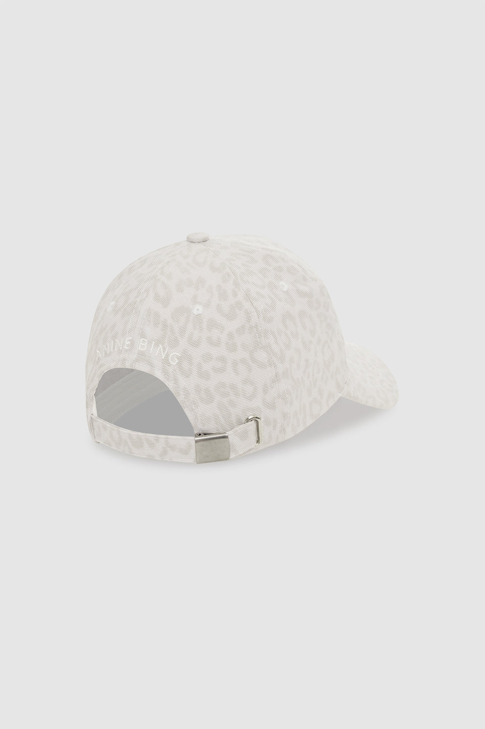 Anine Bing Jeremy Baseball Cap Washed White Leopard