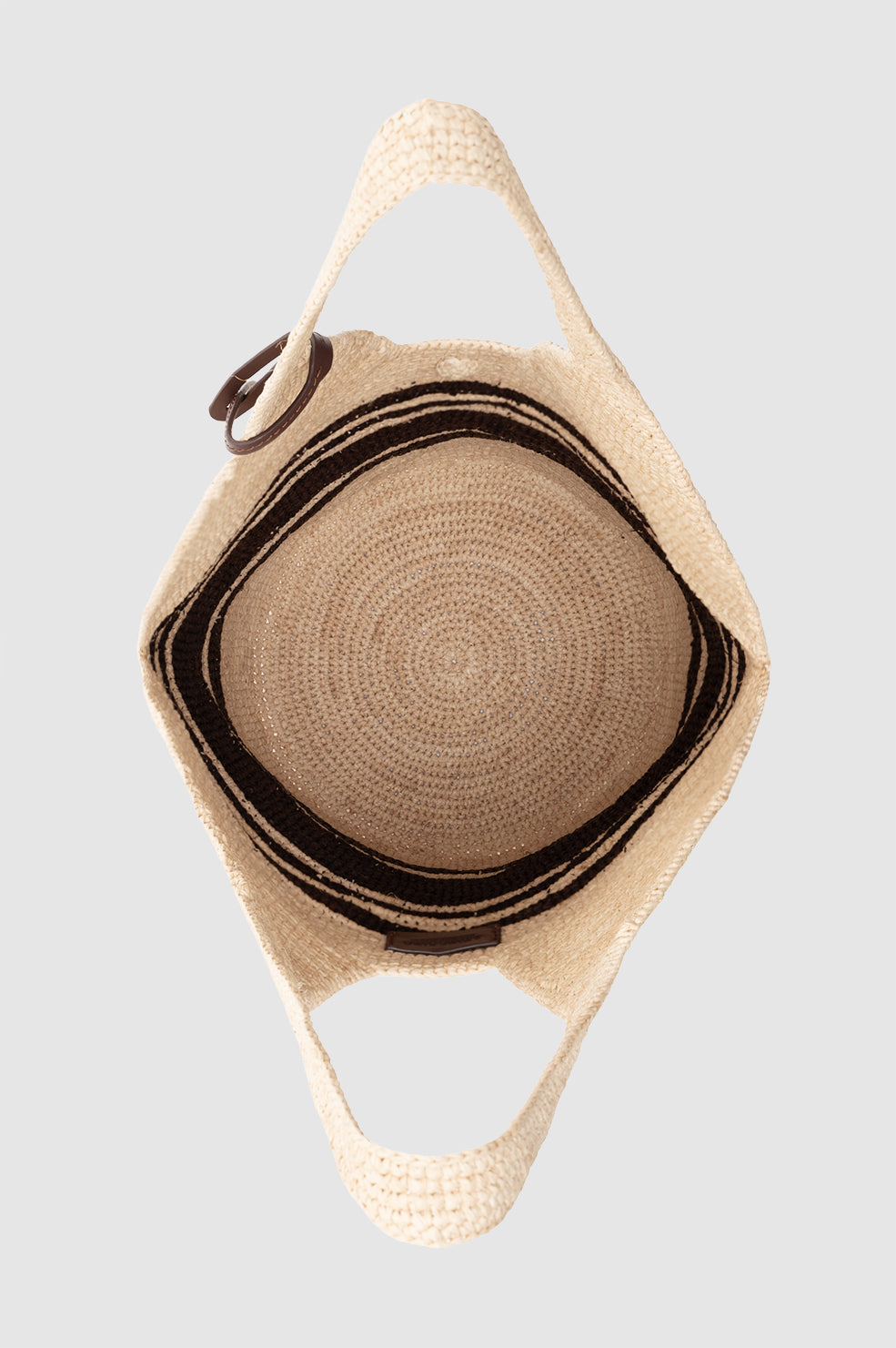 Anine Bing Leah Stripes Hobo Raffia - Natural and Brown Stripe