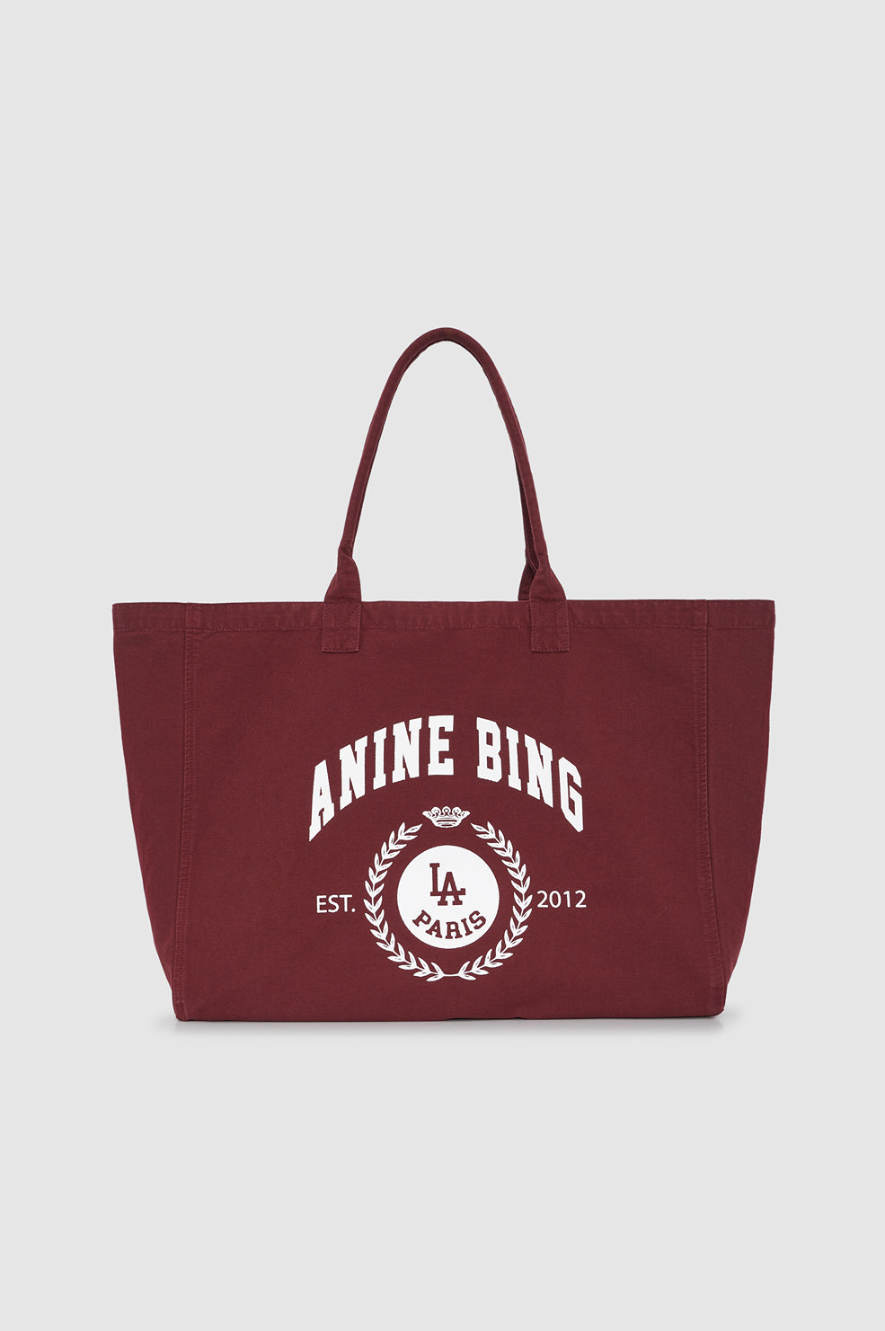 Anine Bing Leo Canvas Tote Collegiate Fig