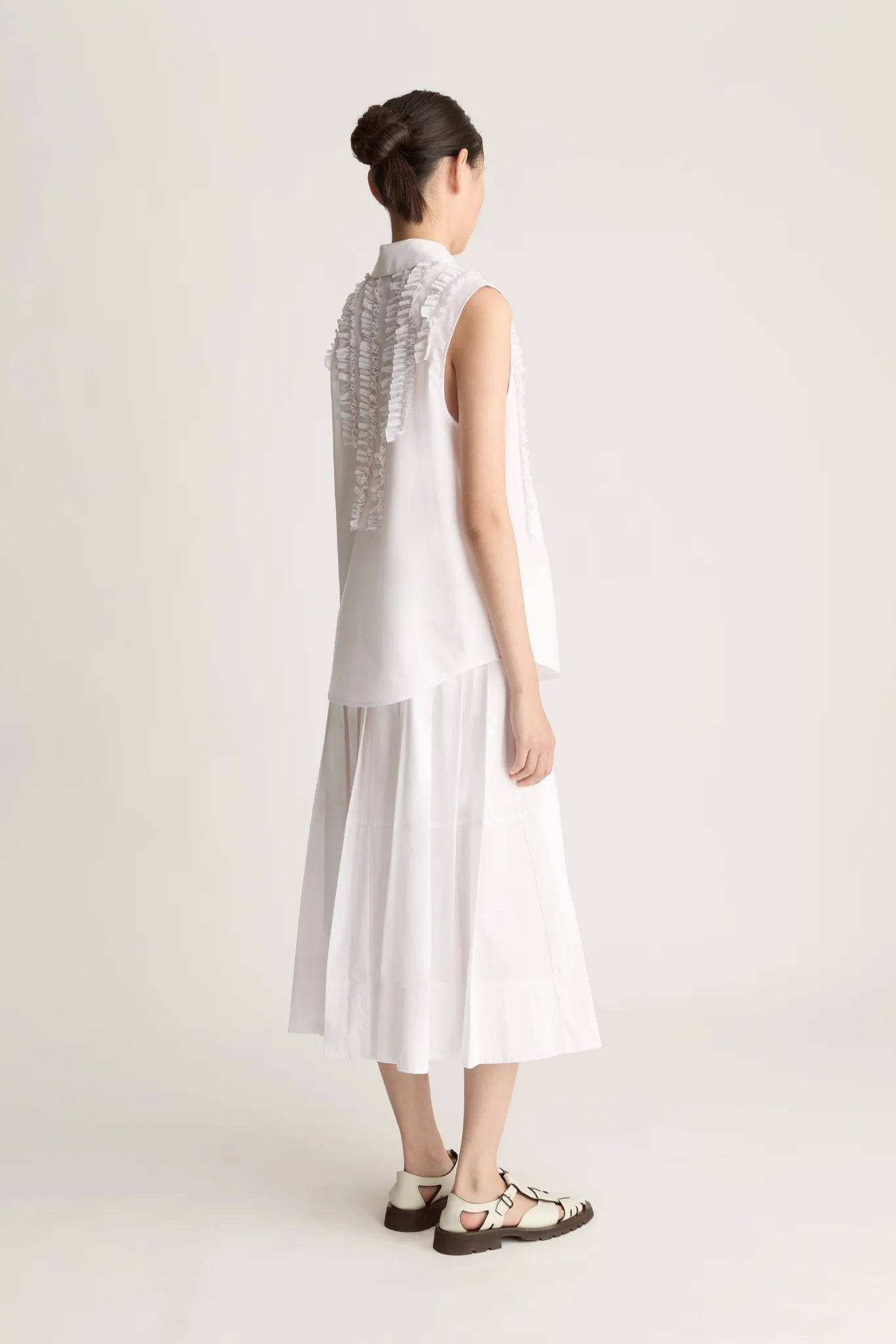 Lee Mathews Charlotte Sleeveless Shirt Natural