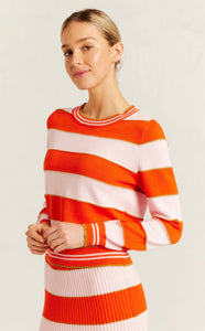 Alessandra Amalfi Cotton Knit Crew Sweater in Fiesta