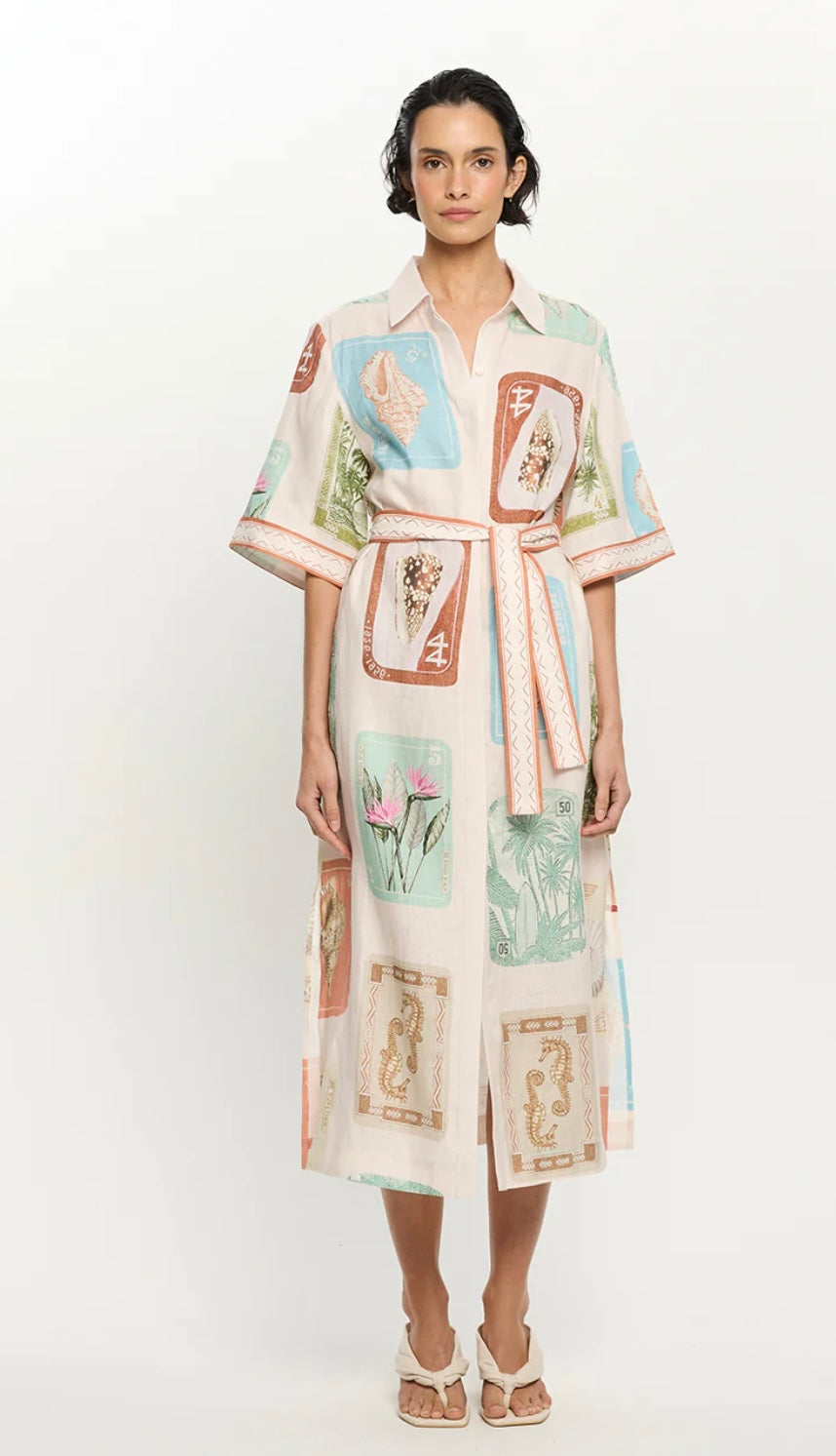 Kivari Coastline Shirt midi dress