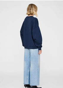 Anine Bing Miles Oversized Letterman Sweatshirt - washed navy