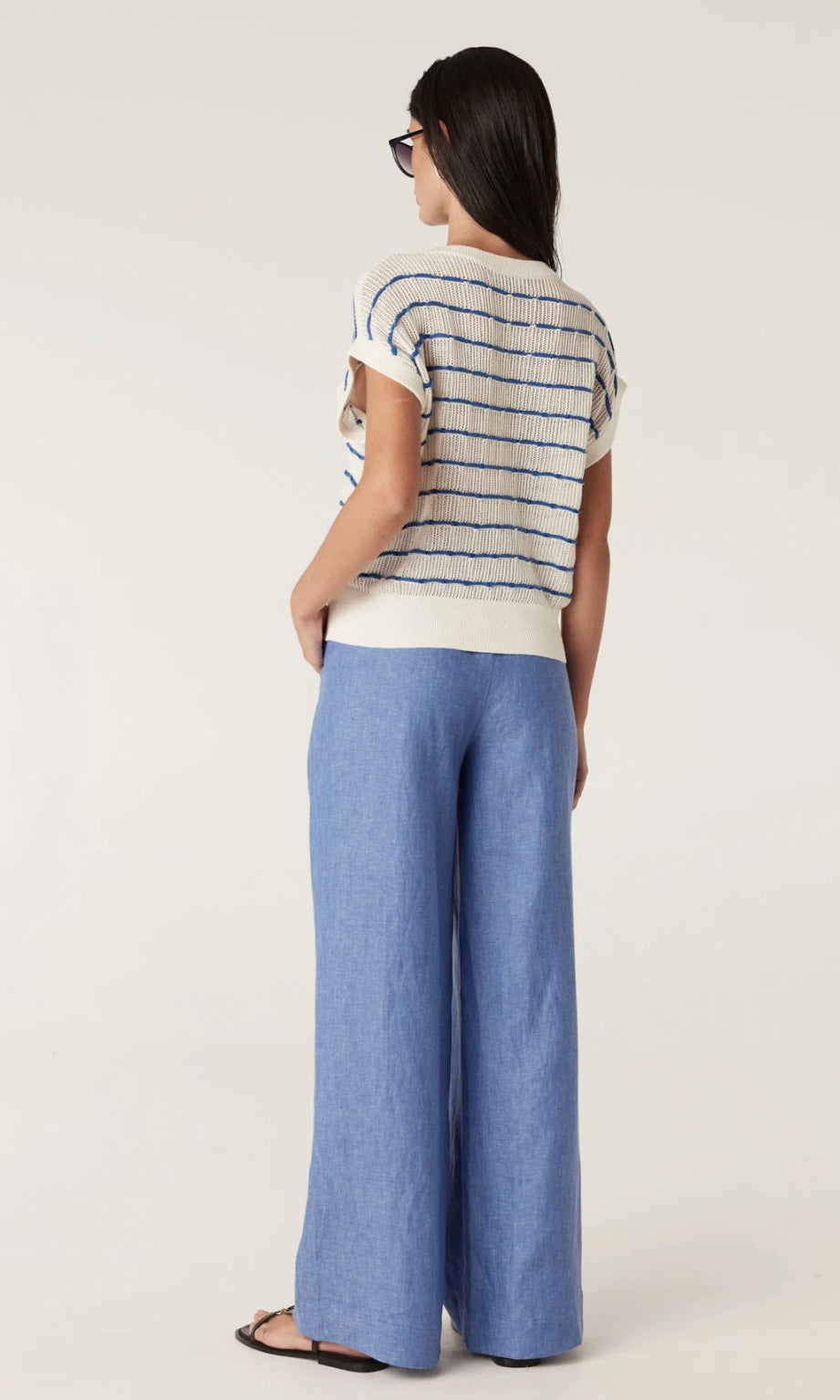 Cable Coast Knit Blue Stripe Top