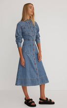 Load image into Gallery viewer, Morrison Elton Long Sleeve Denim Dress Blue