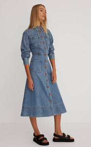 Morrison Elton Long Sleeve Denim Dress Blue