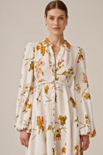 Load image into Gallery viewer, ByTimo Linen Collared Midi Dress Botanical