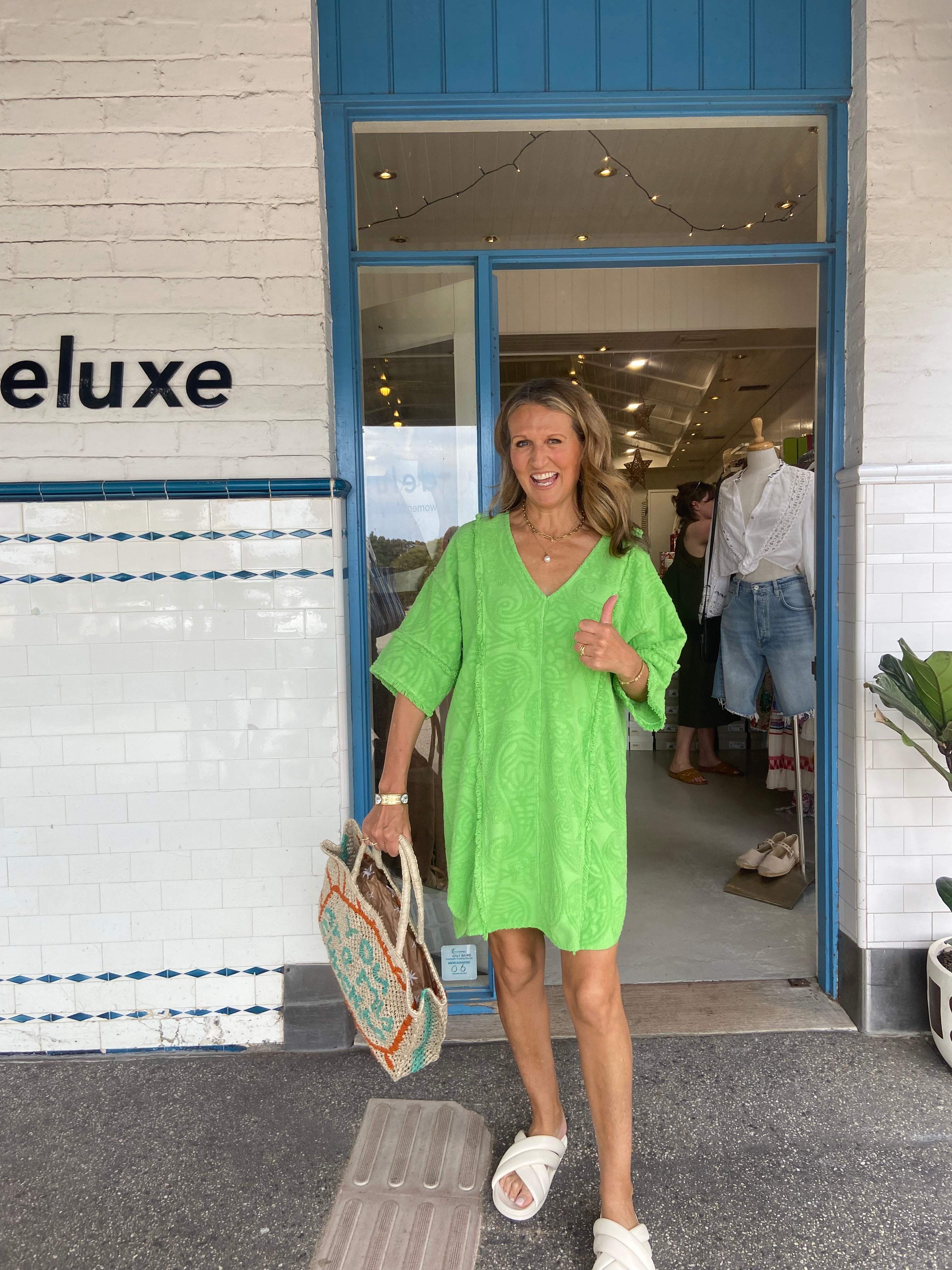 Devotion Twins Domna Towelling Dress Green