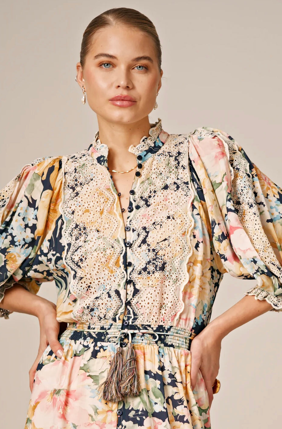 ByTimo Cotton Slub Midi Dress in Botanic