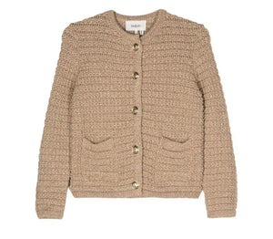 Ba&sh Gaston Metallic Thread Cardigan Gold