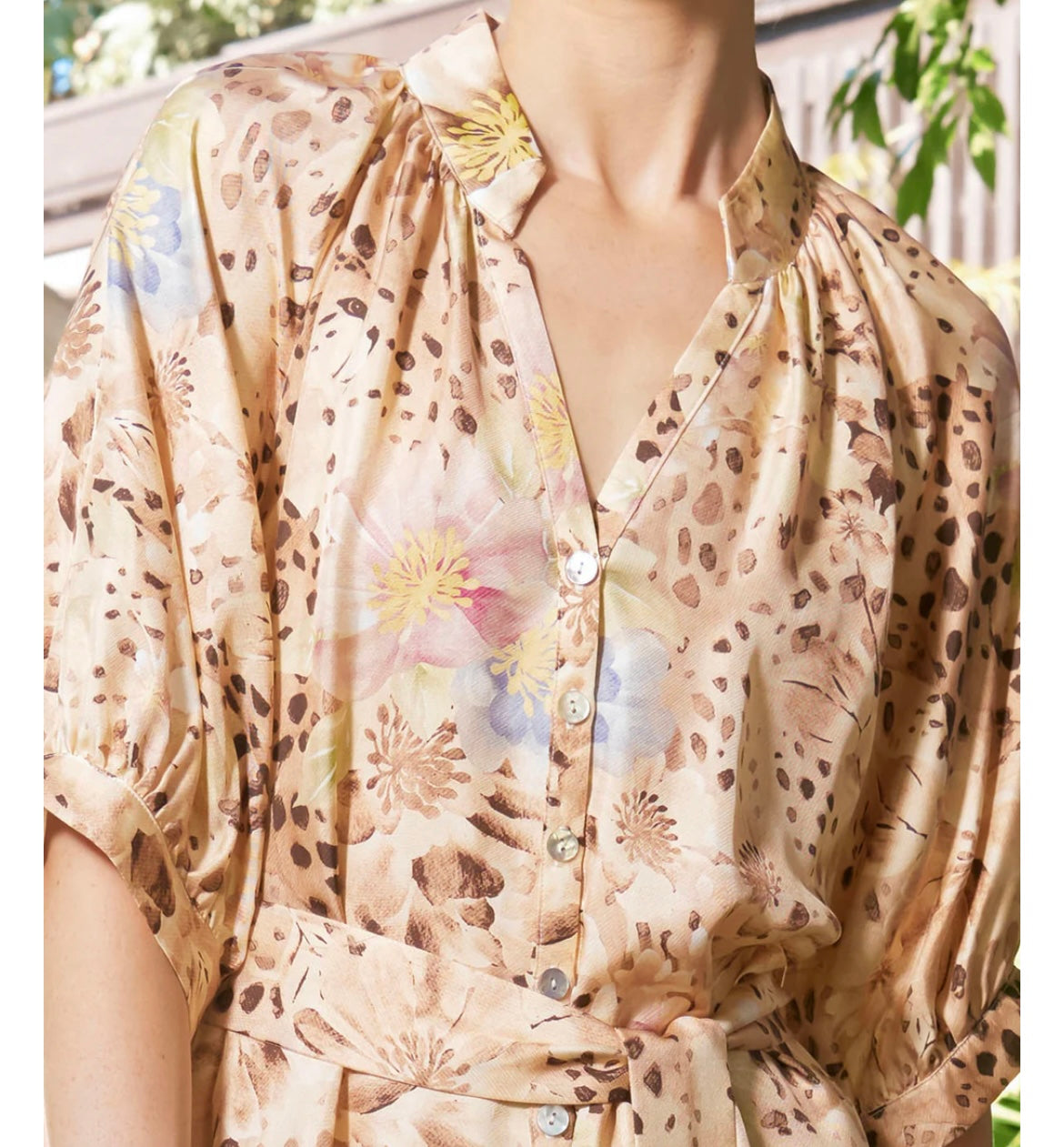 The Dreamer Label Taylor Cheetah Ankle Silk dress