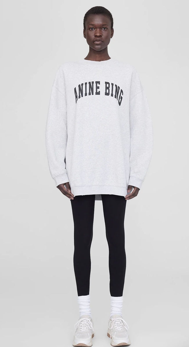 Anine Bing Tyler Sweatshirt Washed Grey with Black