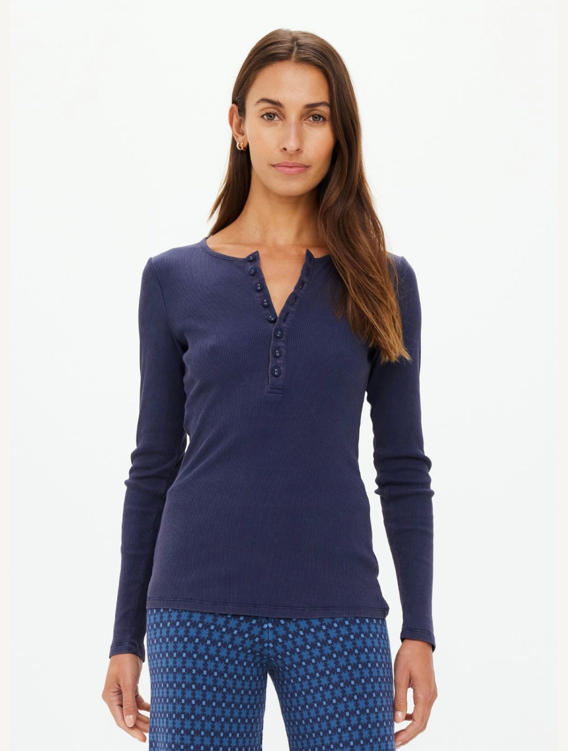 The Upside Ness Ribbed Longsleeve Top Denim