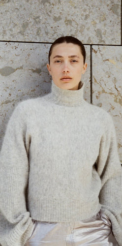 Rabens Saloner - Fluffy Boxy Sweater Light Grey