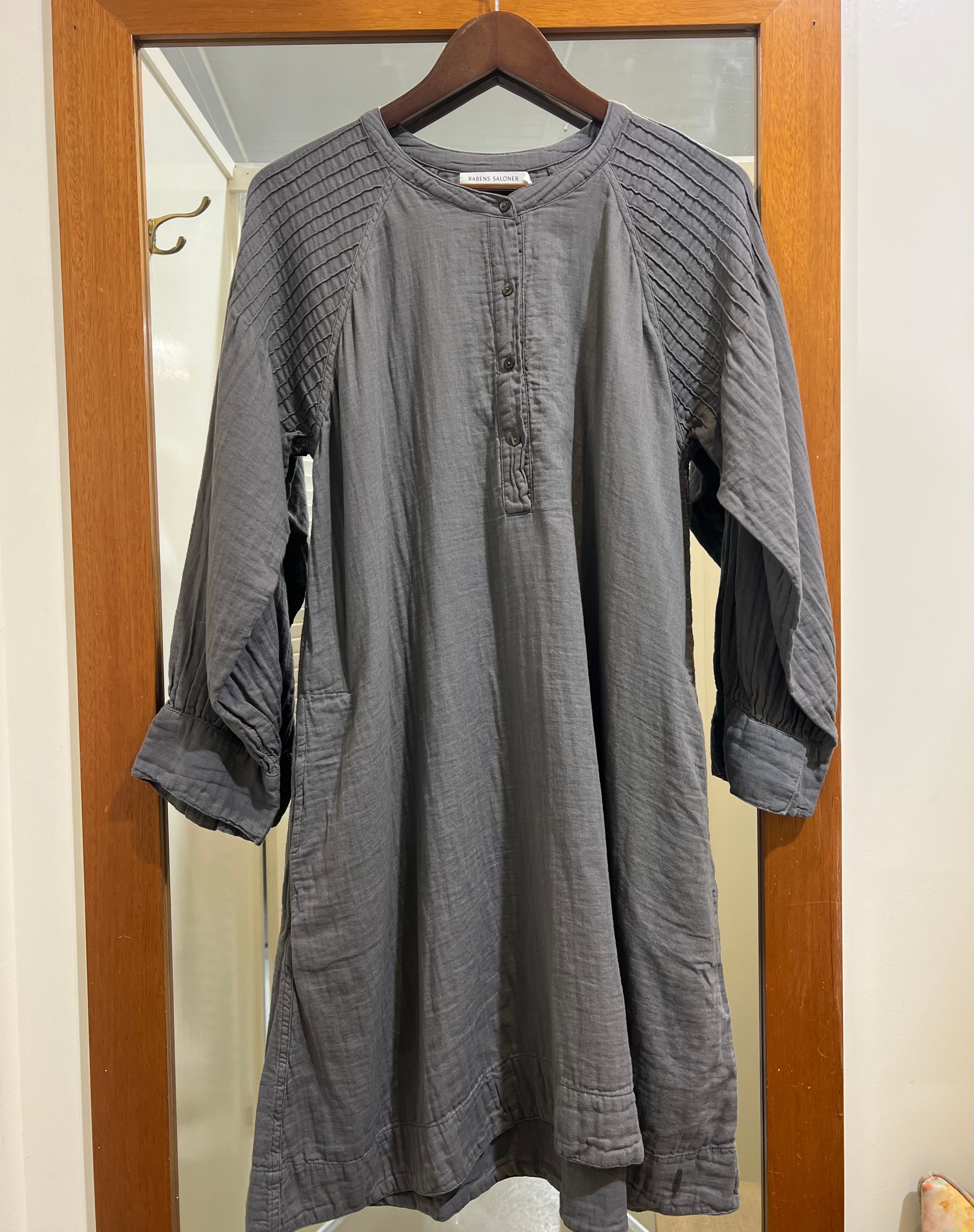 Rabens Saloner - Cotton Double Raglan Dress Minette Antracit Grey