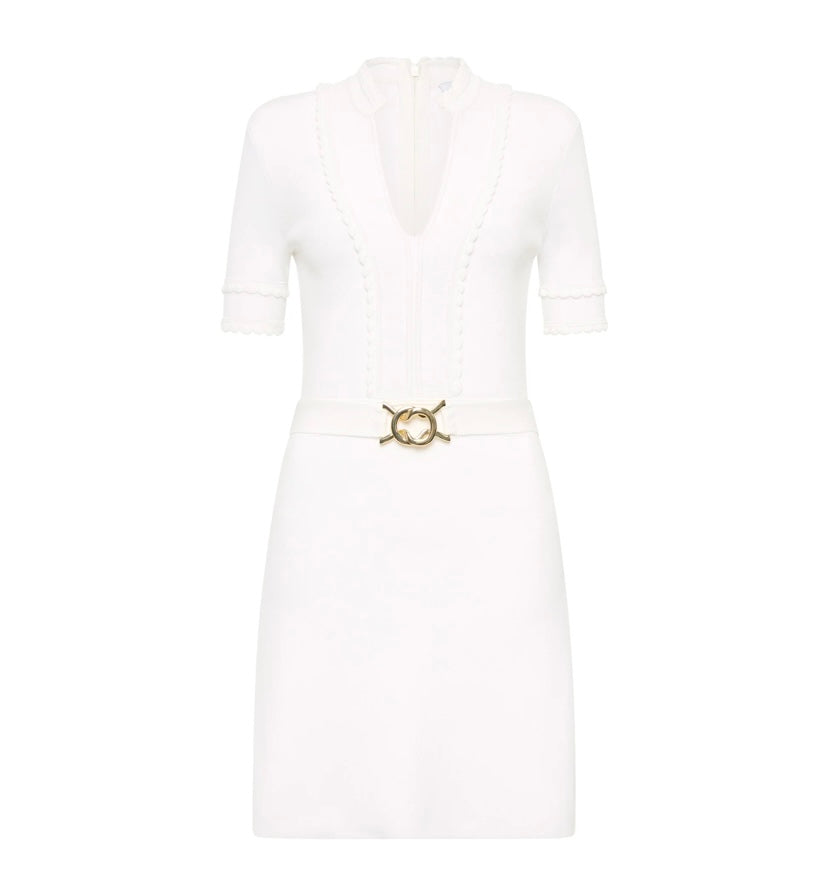 Rebecca Vallance Lela Knit Mini Dress Ivory
