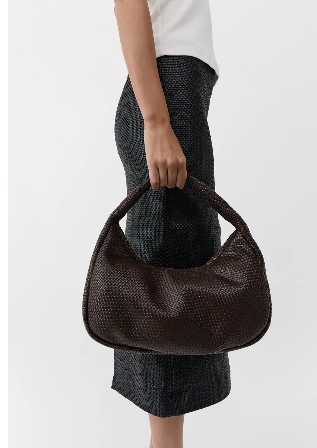 St Agni Woven Large Bon Bon Bag - Coffee