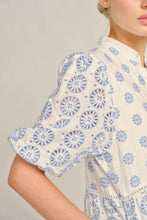 Load image into Gallery viewer, Alessandra Martina Linen Broderie Dress in Bluebell Posy