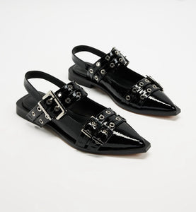 Alias Mae Zina Shoe- Black Crinkle Patent