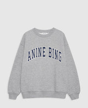 Load image into Gallery viewer, Anine Bing Spencer Sweatshirt- Medium Heather Grey with Navy