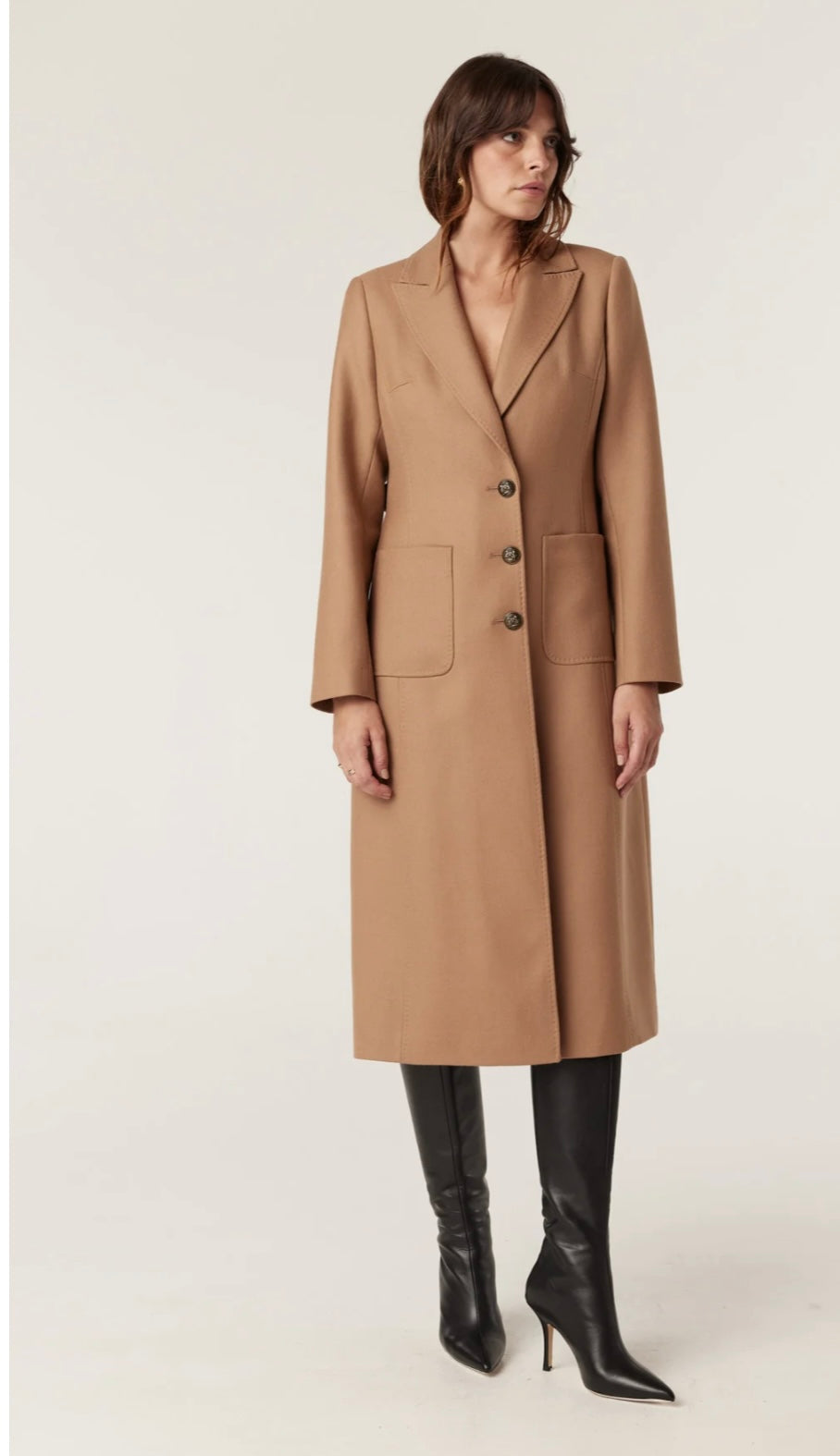 Cable - August Wool Coat in Camel