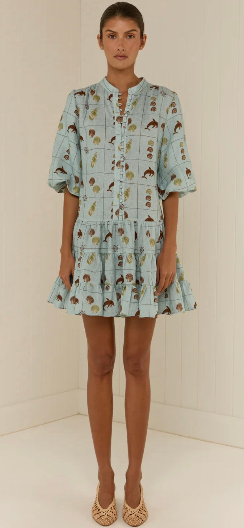Palm Noosa Ruba Mini Dress Seashell Tile