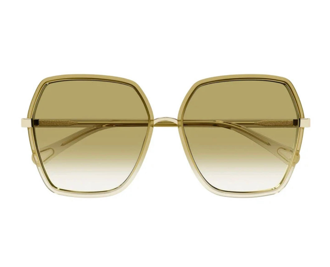 Chloé Franky Hexagonal beige Sunglasses