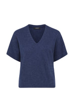 Load image into Gallery viewer, Cable Pure Cashmere Relaxed Top - Denim