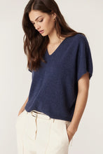 Load image into Gallery viewer, Cable Pure Cashmere Relaxed Top - Denim