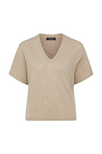 Load image into Gallery viewer, Cable Pure Cashmere Relaxed Top - Biscuit