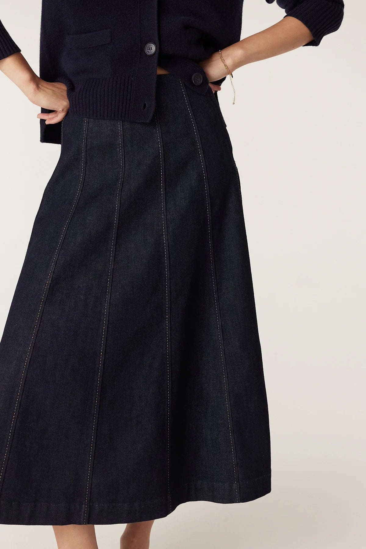 Cable Burke Denim Skirt - Dark Indigo