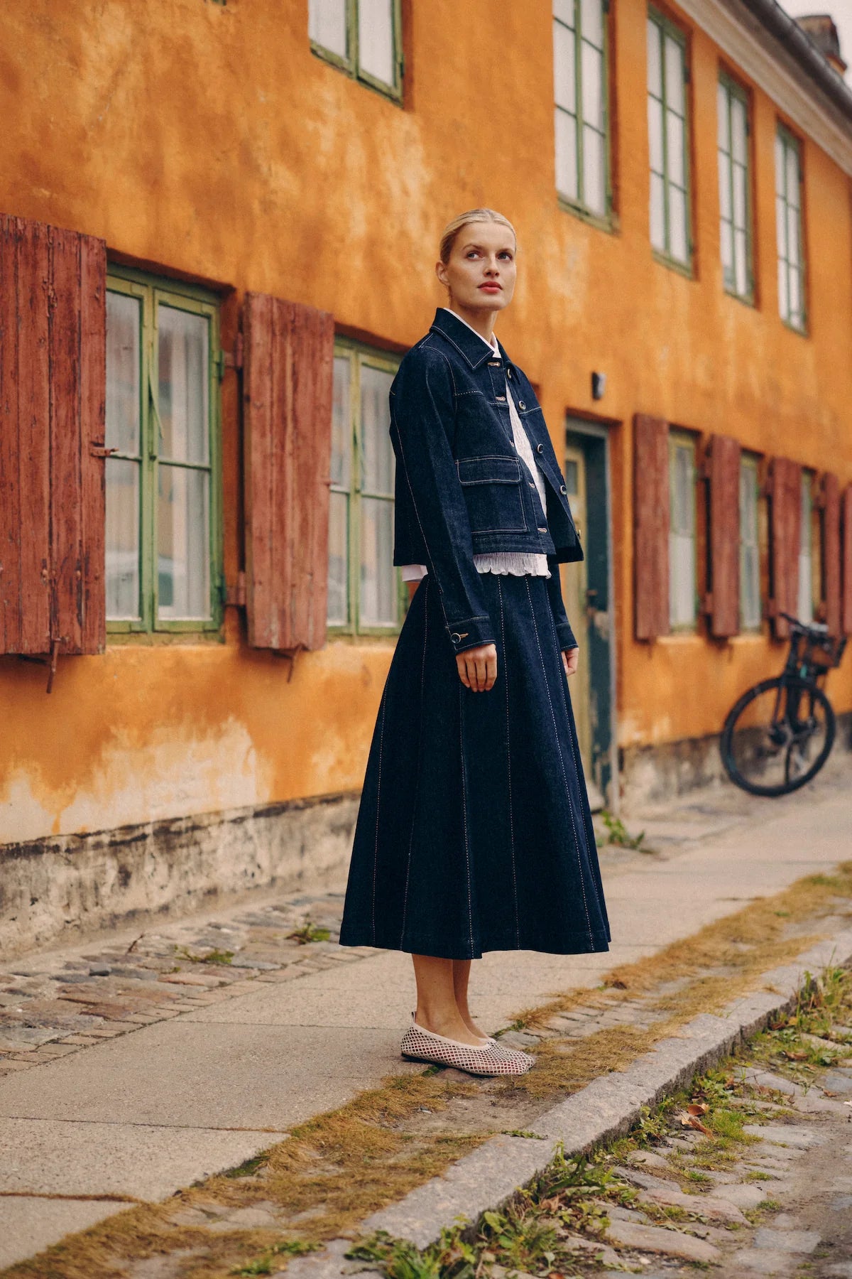 Cable Burke Denim Skirt - Dark Indigo