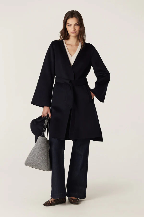 Cable Lawson Coat - Navy