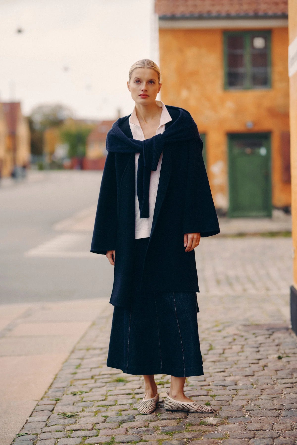 Cable Lawson Coat - Navy