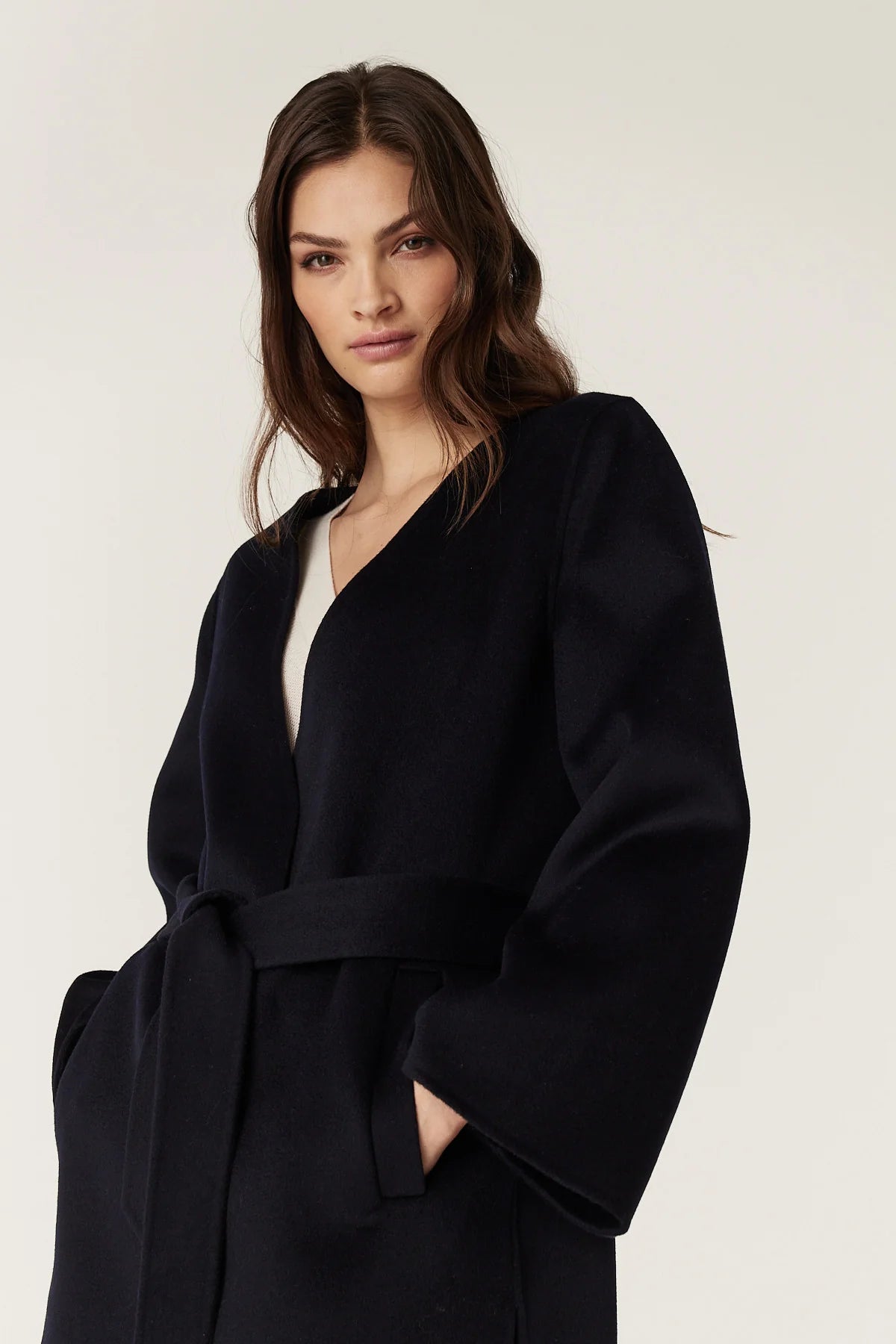 Cable Lawson Coat - Navy