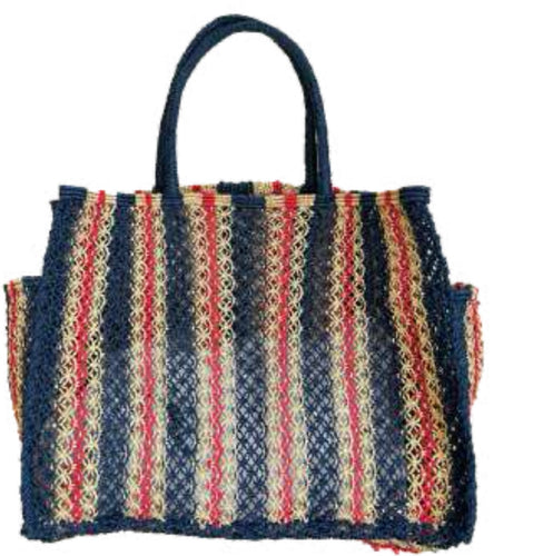 The Jacksons Barry Large Bag Navy Stripes