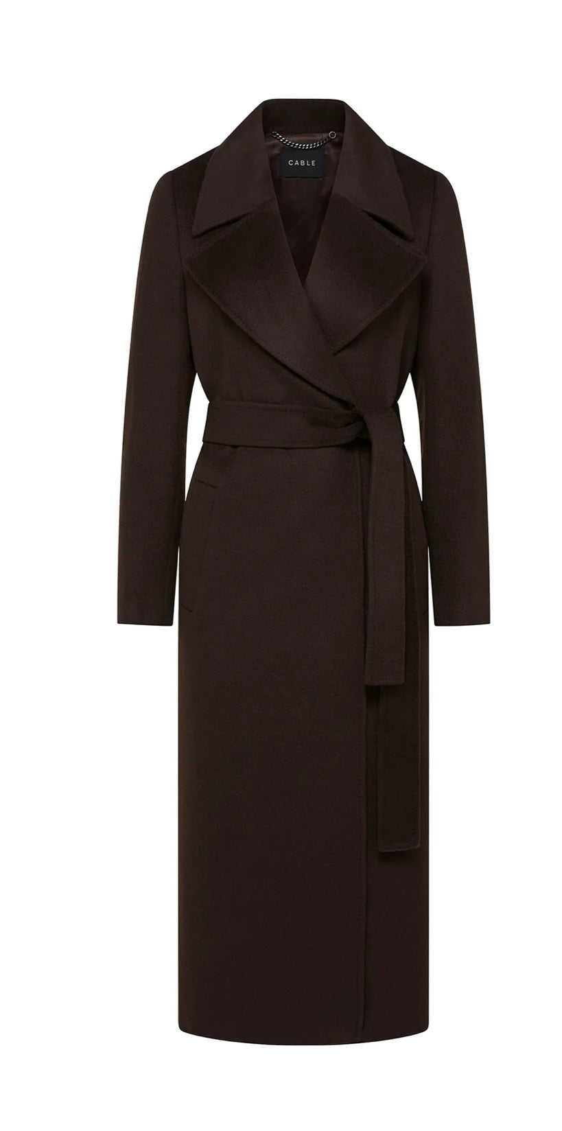 Cable Evans Wool Coat in Espresso