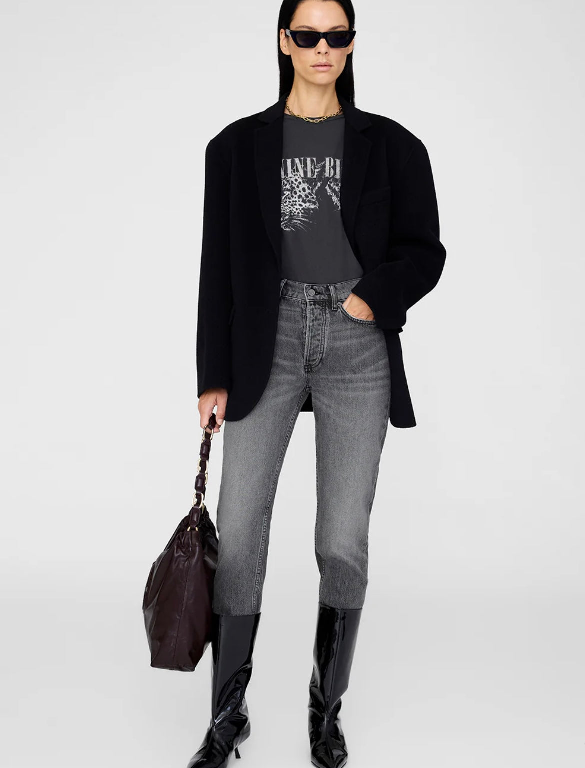 Anine Bing Cohen Tee Washed Black