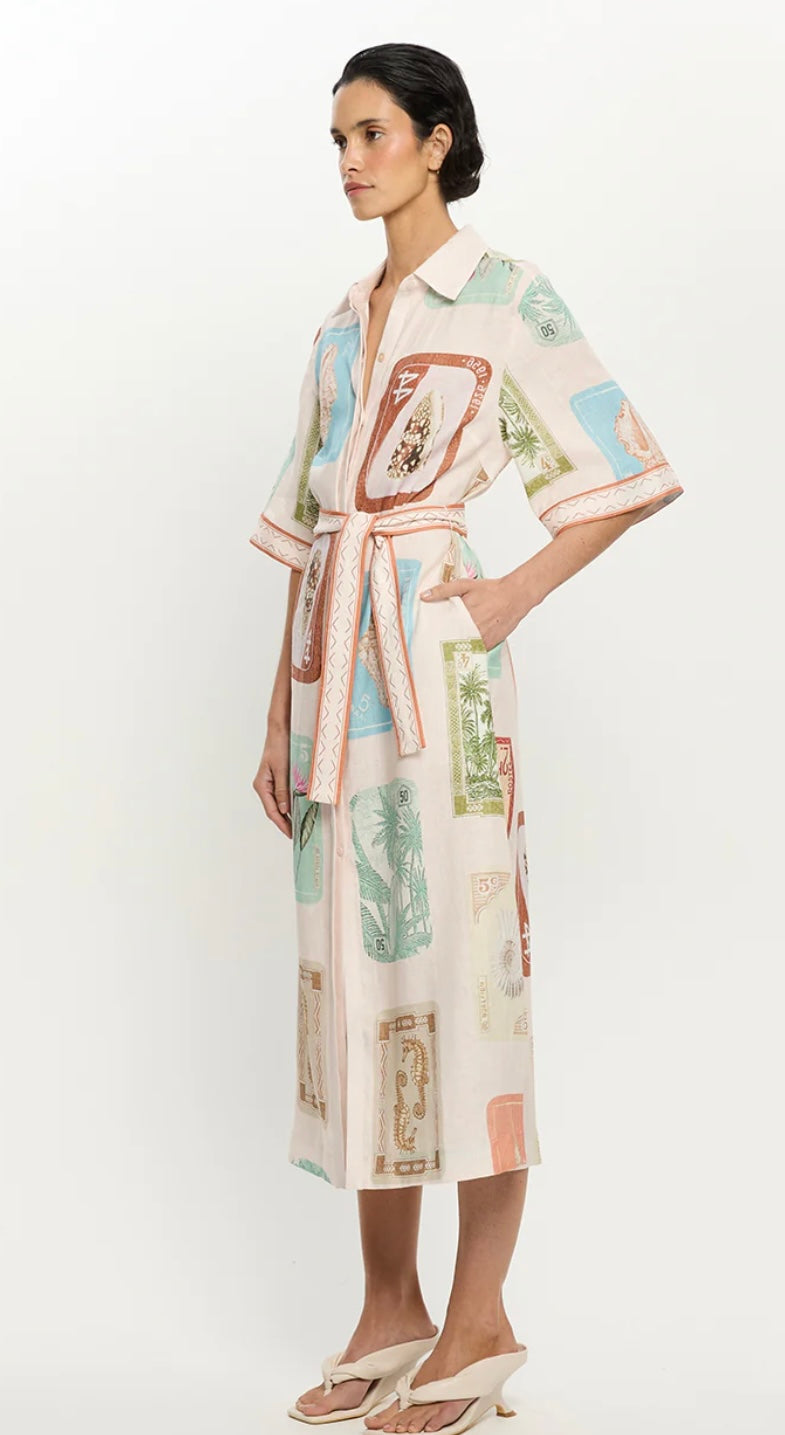 Kivari Coastline Shirt midi dress