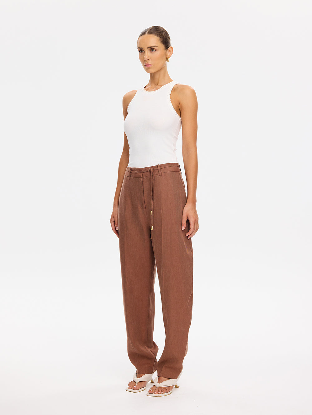 Kivari Cass Barrel Leg Pant Chocolate