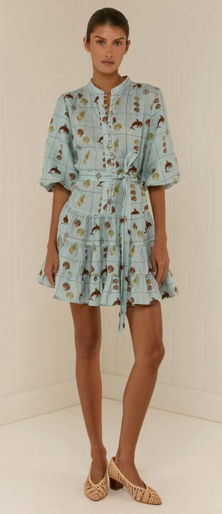 Palm Noosa Ruba Mini Dress Seashell Tile