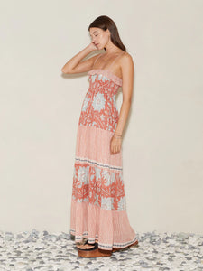 Boteh De Flore Shirred Maxi Dress