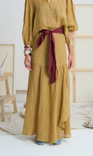 Load image into Gallery viewer, Le Stripe Le Gauze Linen Skirt in Mustard