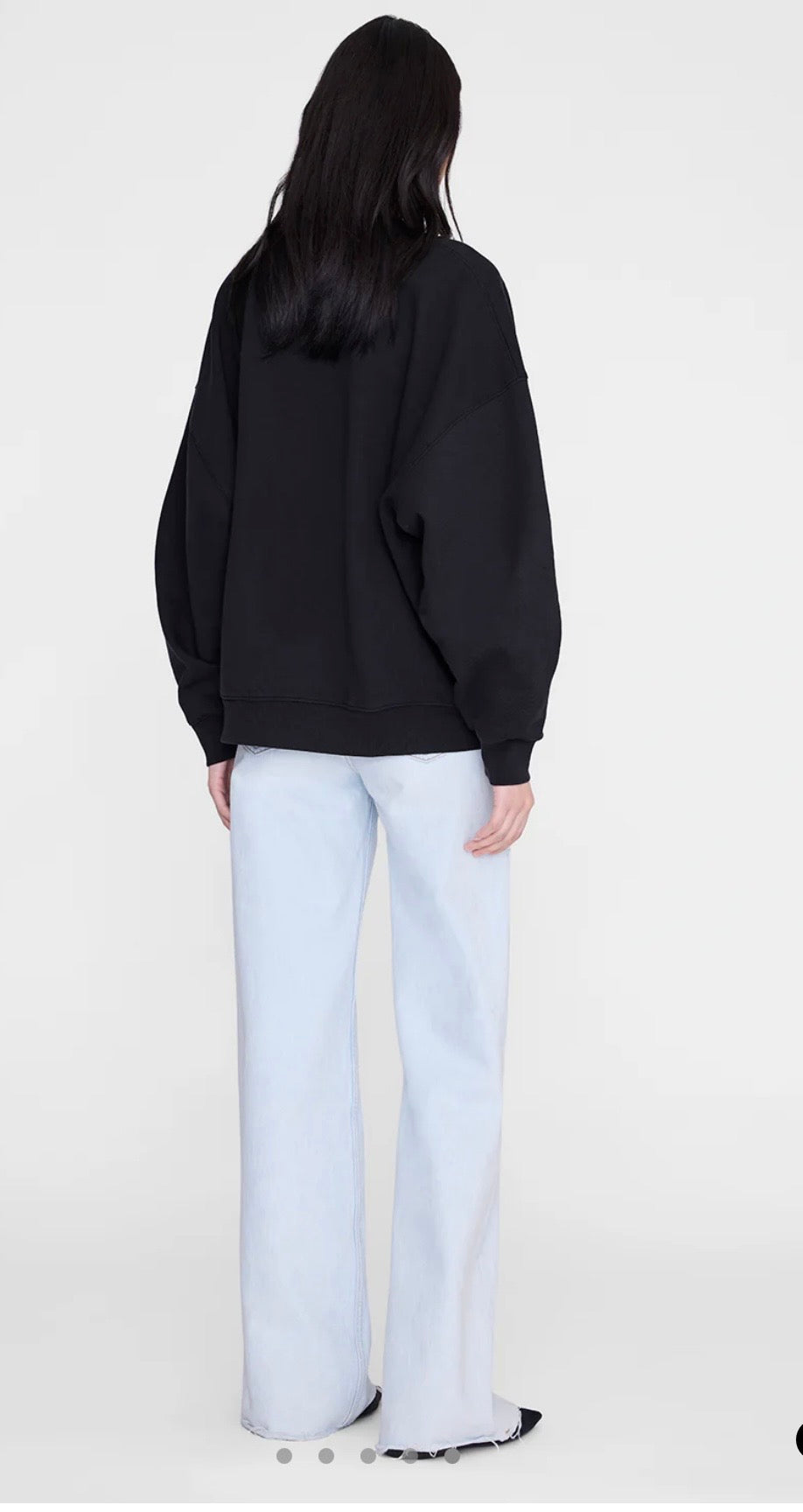 Anine Bing Miles Collegiate Sweatshirt in Vintage Black